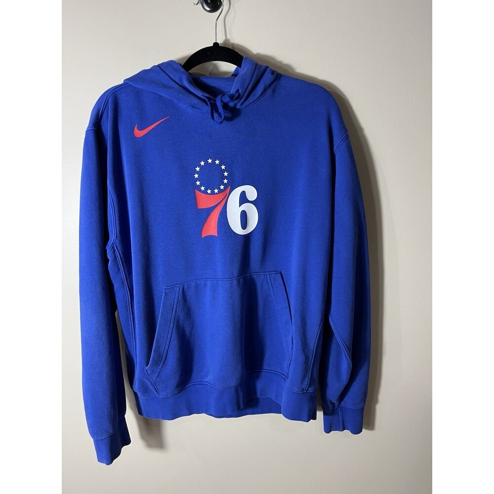 Nike NBA Hoodie Sweatshirt Philadelphia 76'ers Pouch Drawstring Medium